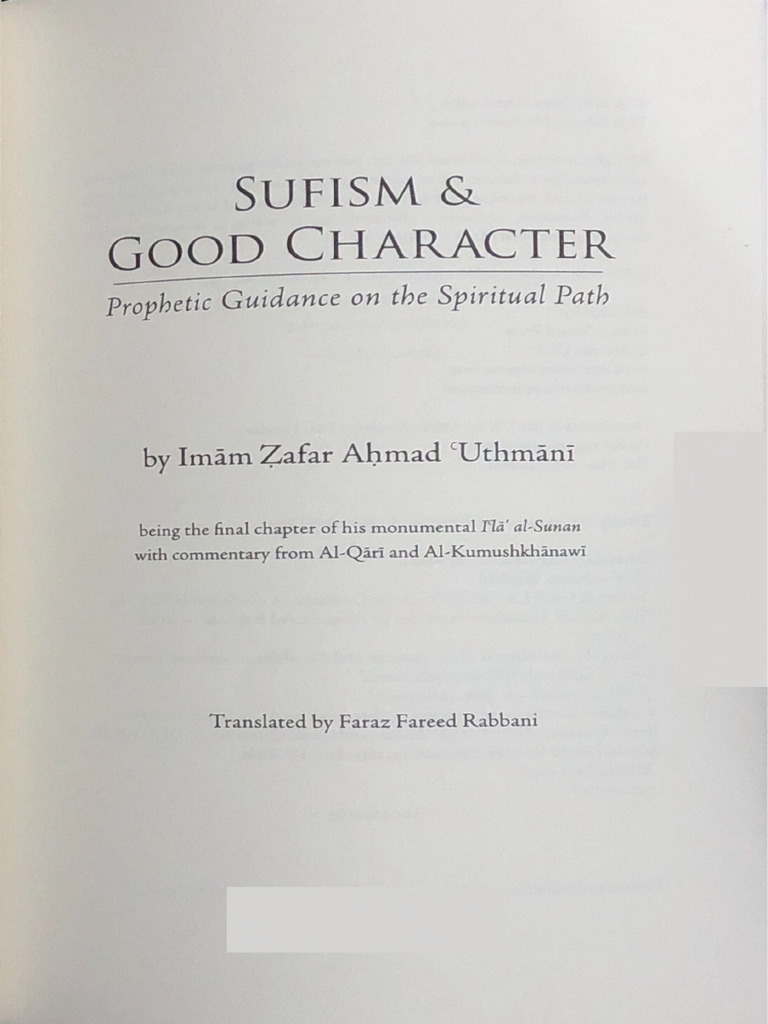 SUFISM & Good Character, Prophetic Guidance On The Spiritual Path | PDF ...