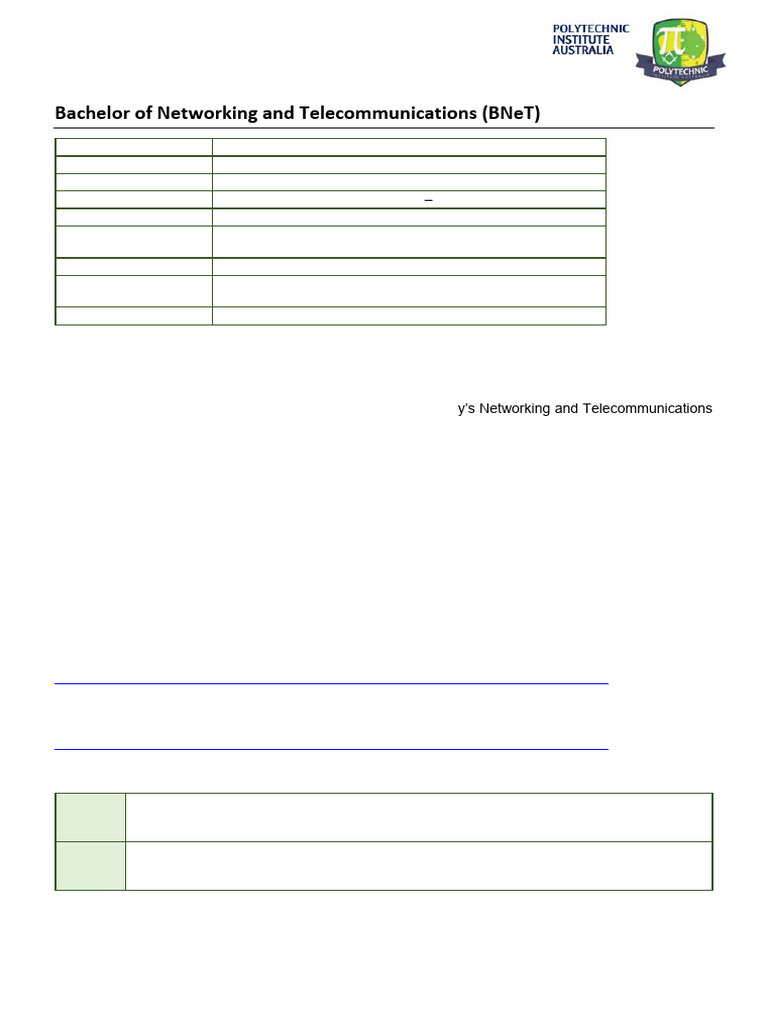 Bachelor of Networking & Telecommunications | PDF | Computer Network ...