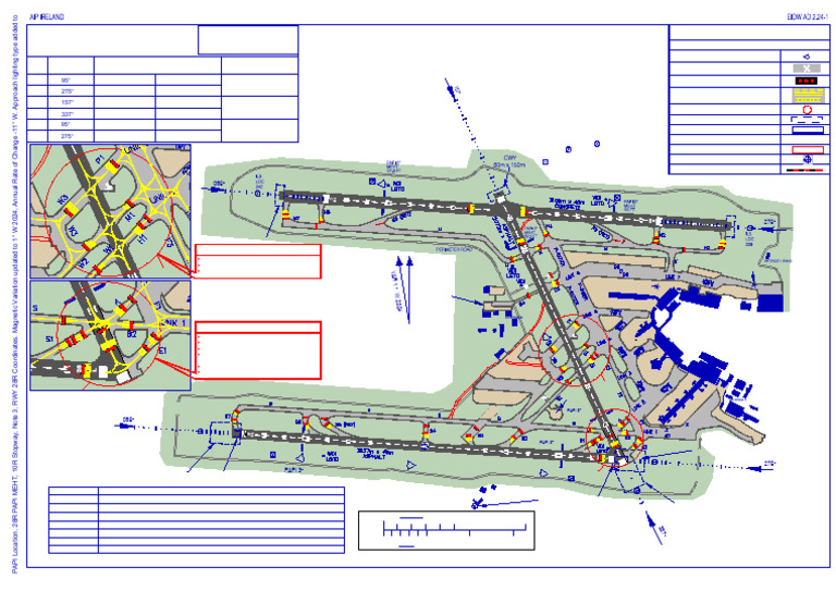 EIDW Aerodrome Chart Overview | PDF | Runway | Aviation Safety