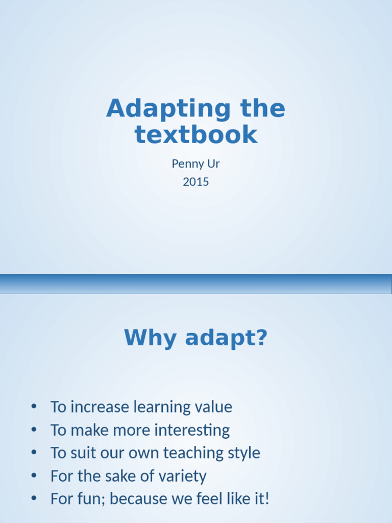 Adapting Textbooks | PDF | Translations | Human Communication