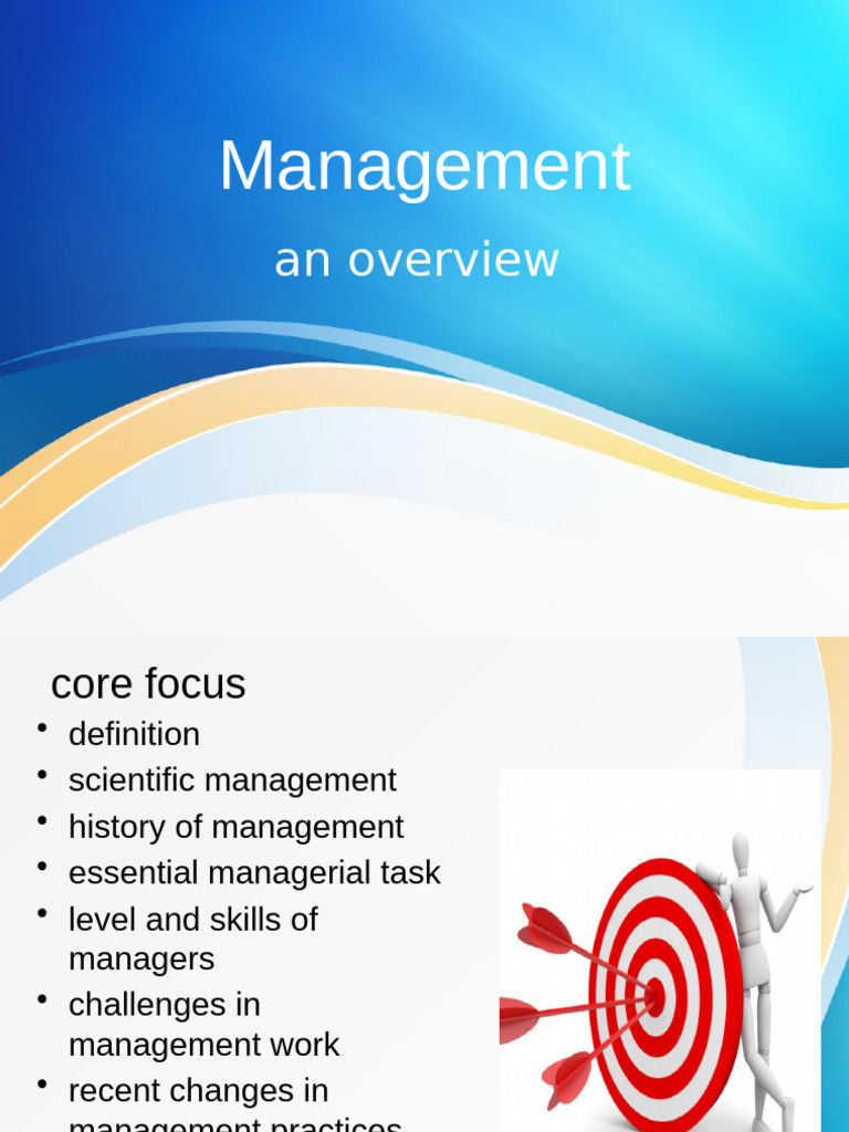 Section 1 - Over View Management | PDF | Goal | Hierarchy