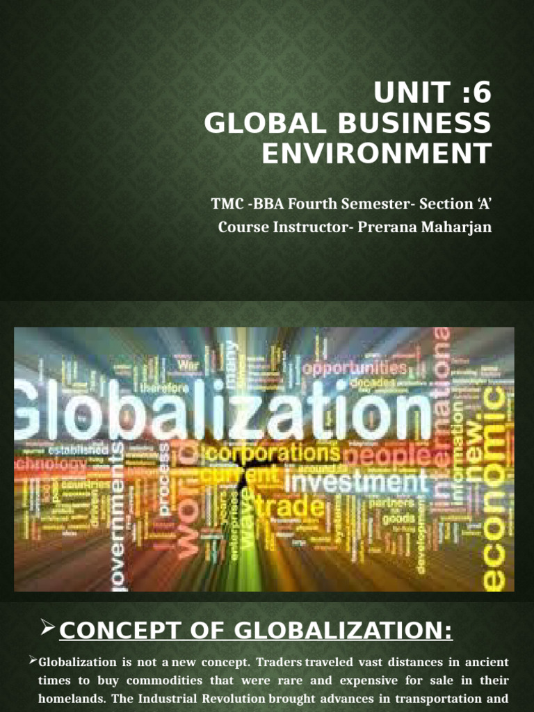 Business Environmmrnt BBA Unit 6 | PDF | World Trade Organization ...