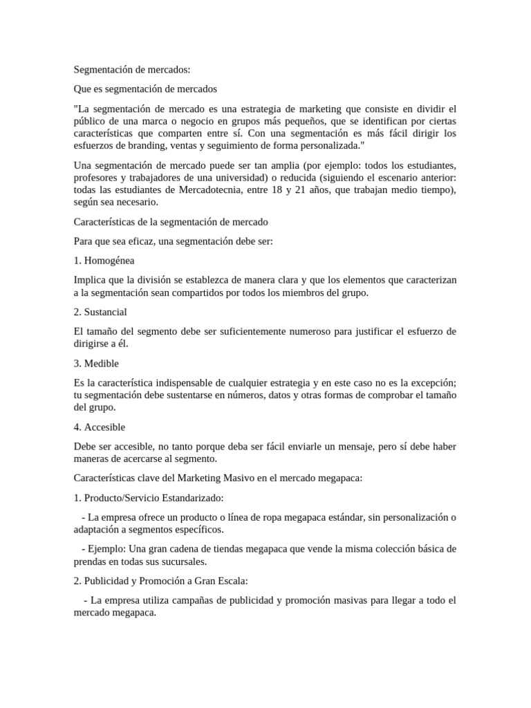 Estrategias de Segmentación de Mercados | PDF | Marketing | Mercado ...