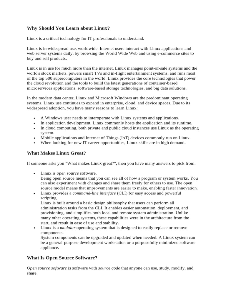 Why should you learn about linux pdf linux source code