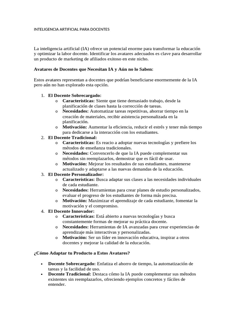 IA Transformando la Educación Docente | PDF | Inteligencia artificial ...