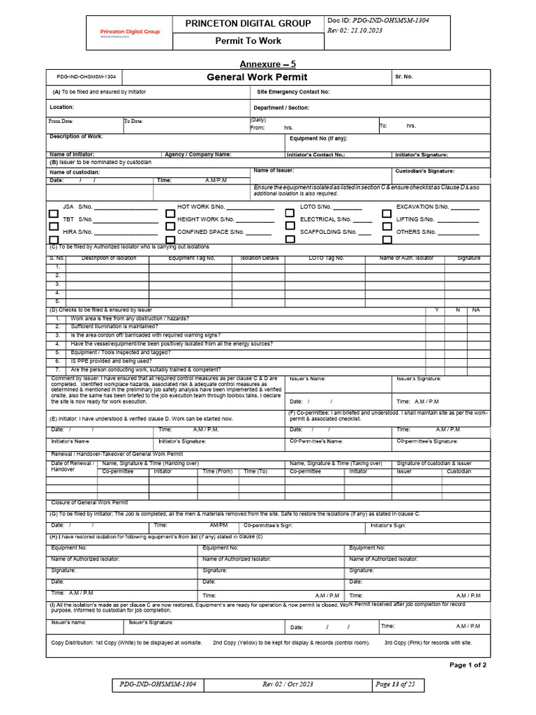 General Work Permit | PDF | Labor Relations | Workplace
