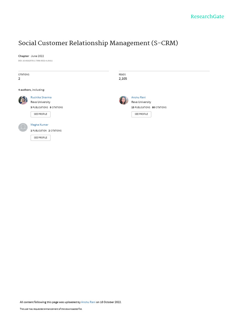 Social Customer Relationship Management S CRM | PDF | Customer ...