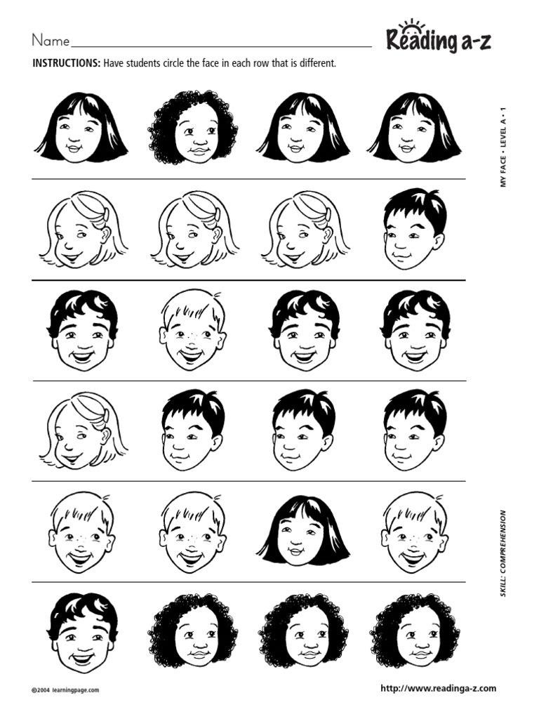 Face Recognition Activities for Kids | PDF | Hobbies | Cultural ...