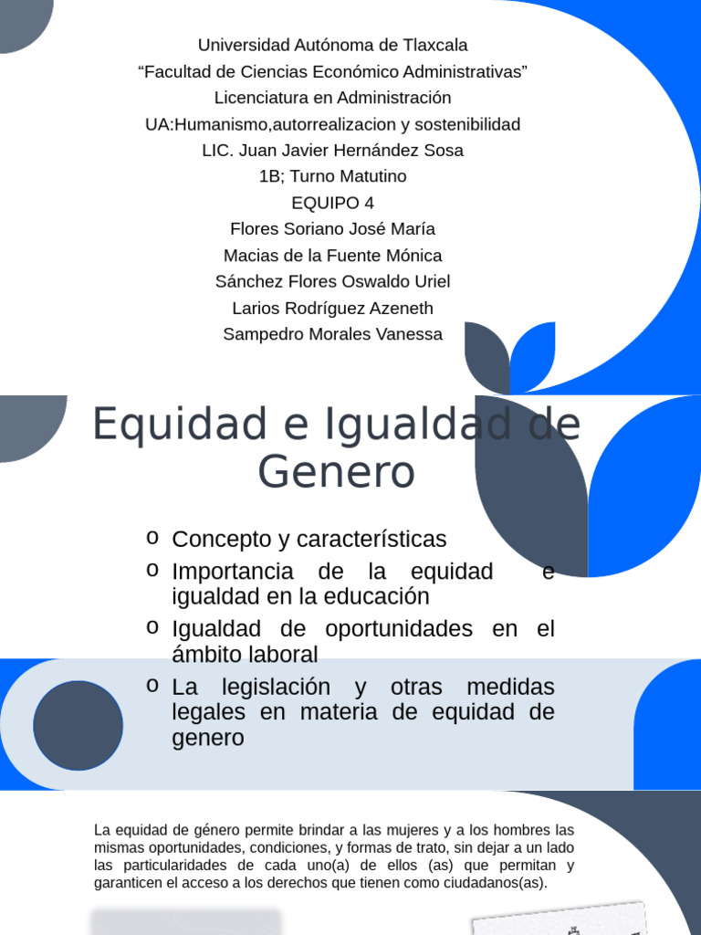 Equidad e Igualdad de Genero | PDF | Igualdad de género | Estudios de ...