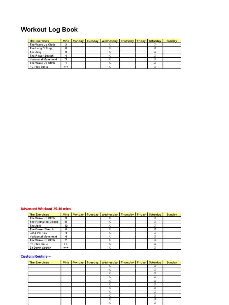 Weekly Workout Routine Tracker | PDF | Language Arts & Discipline ...