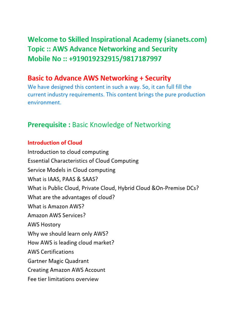 AWS Advanced Networking & Security Guide | PDF | Computer Network ...