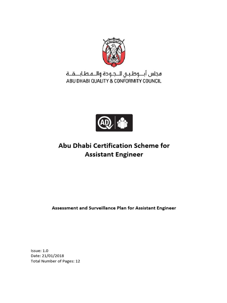Abu Dhabi Assistant Engineer Certification | PDF | Identity Document ...