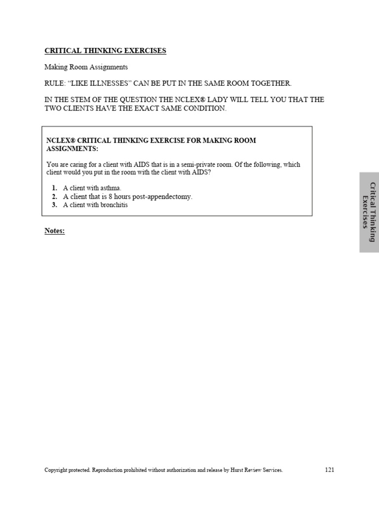 Critical Thinking Exercises | PDF | Nursing | Social Programs