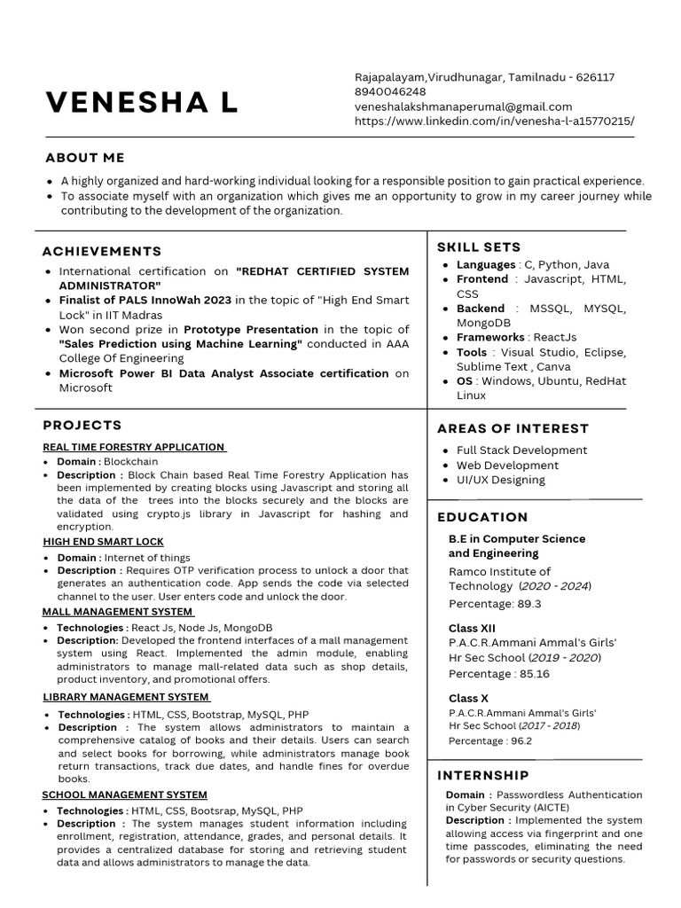 Web Developer Resume with Projects | PDF | Java Script | Web Development