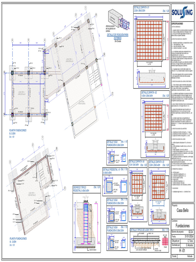 Planos Estructurales Pdf Hormigón Ingeniería De Edificación