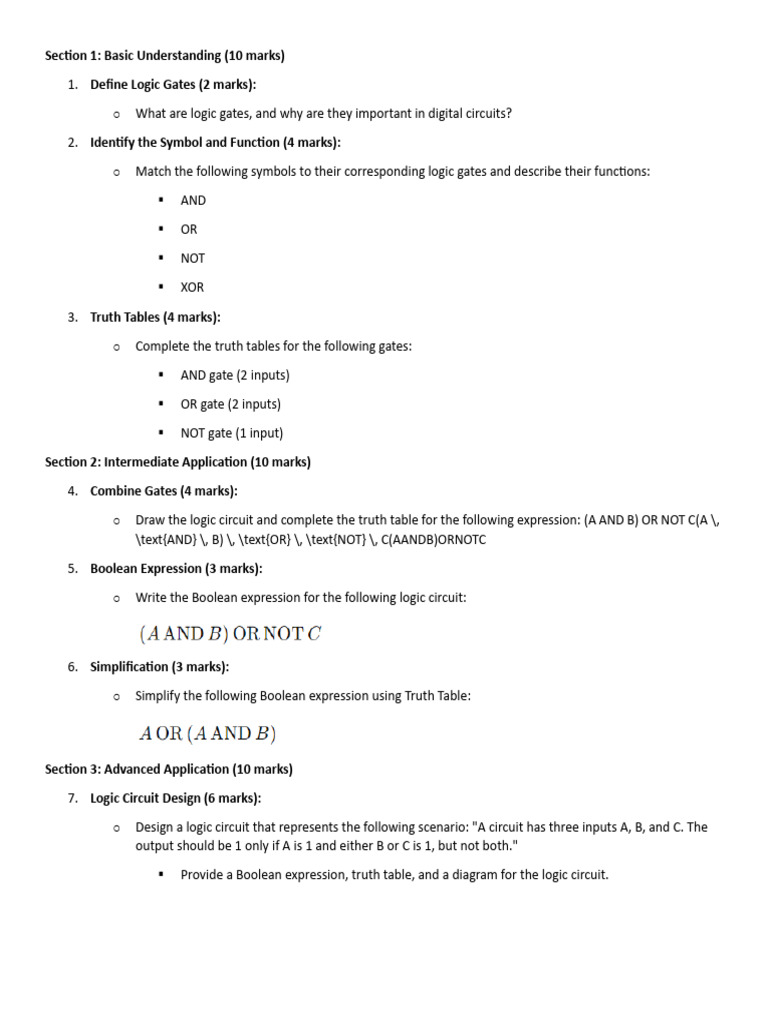 Test of Logic Gates | PDF