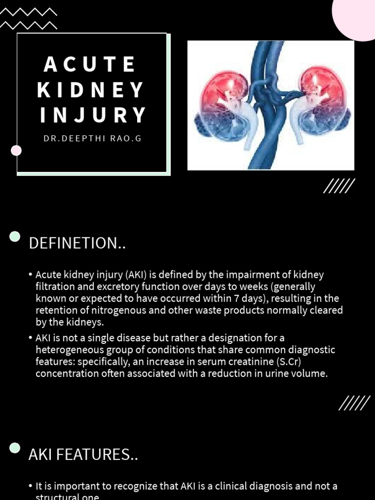 Acute Kidney Injury: DR - Deepthi Rao.G | PDF
