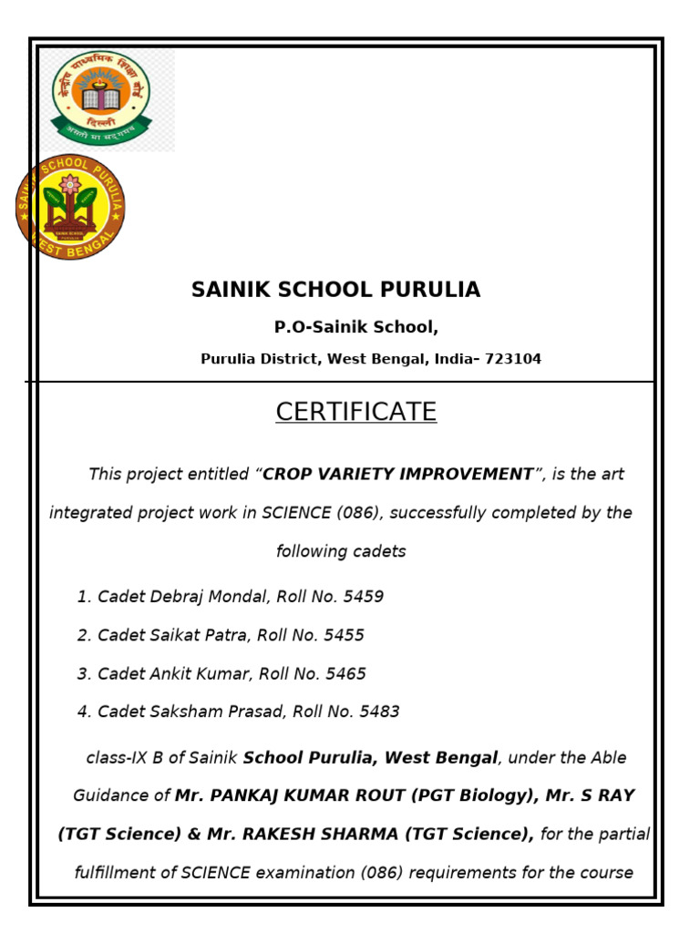 Art Integrated Science Project: Crop Improvement | PDF