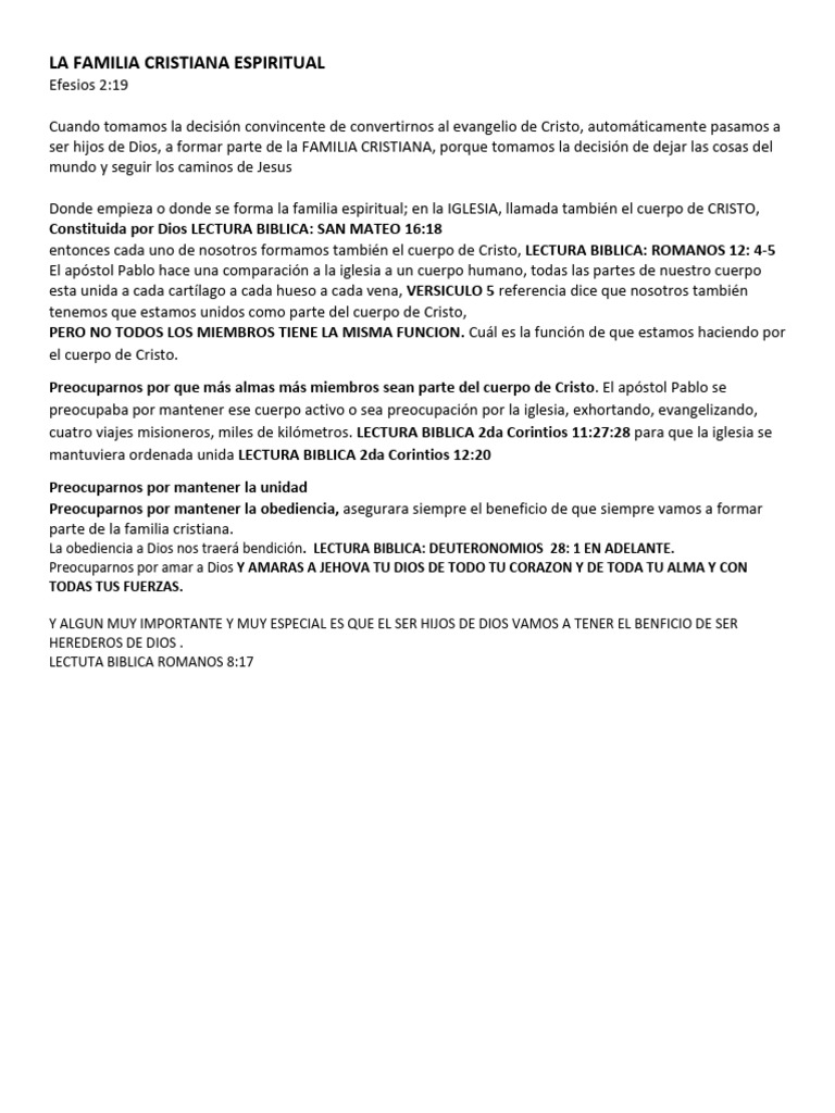 La Familia Cristiana Espiritual en Cristo | PDF | Religión y espiritualidad