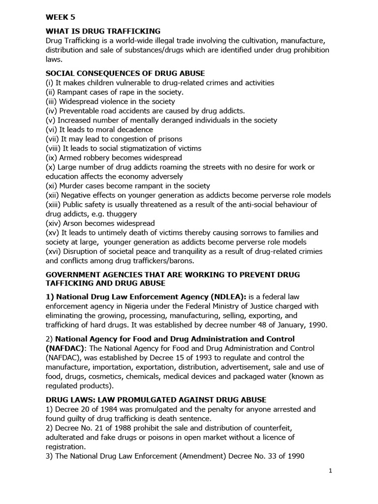 Week 5 Drug Abuse Ii | PDF | Illegal Drug Trade | Drugs