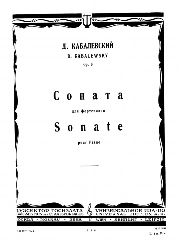 PMLUS05389-Kabalevsky D - Op 6 Piano Sonata No.1 (UE) | PDF