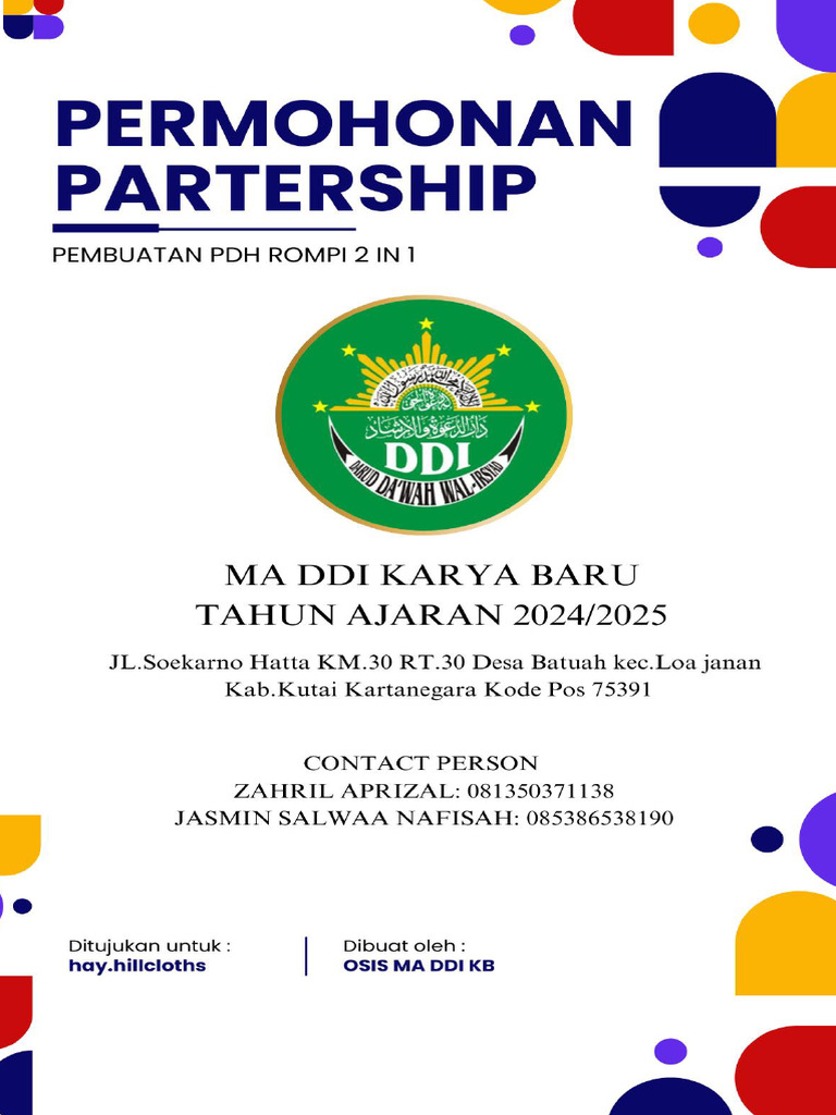 Proposal PDH Rompi 2 in 1 OSIS MA DDI | PDF | Karier & Perkembangan