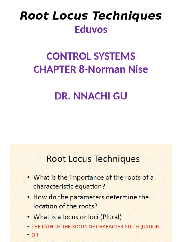 Root Locus Techniques in Control Systems | PDF