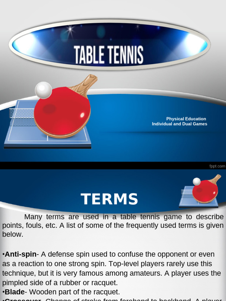 Table Tennis 2lecture | PDF | Table Tennis | Ball Games