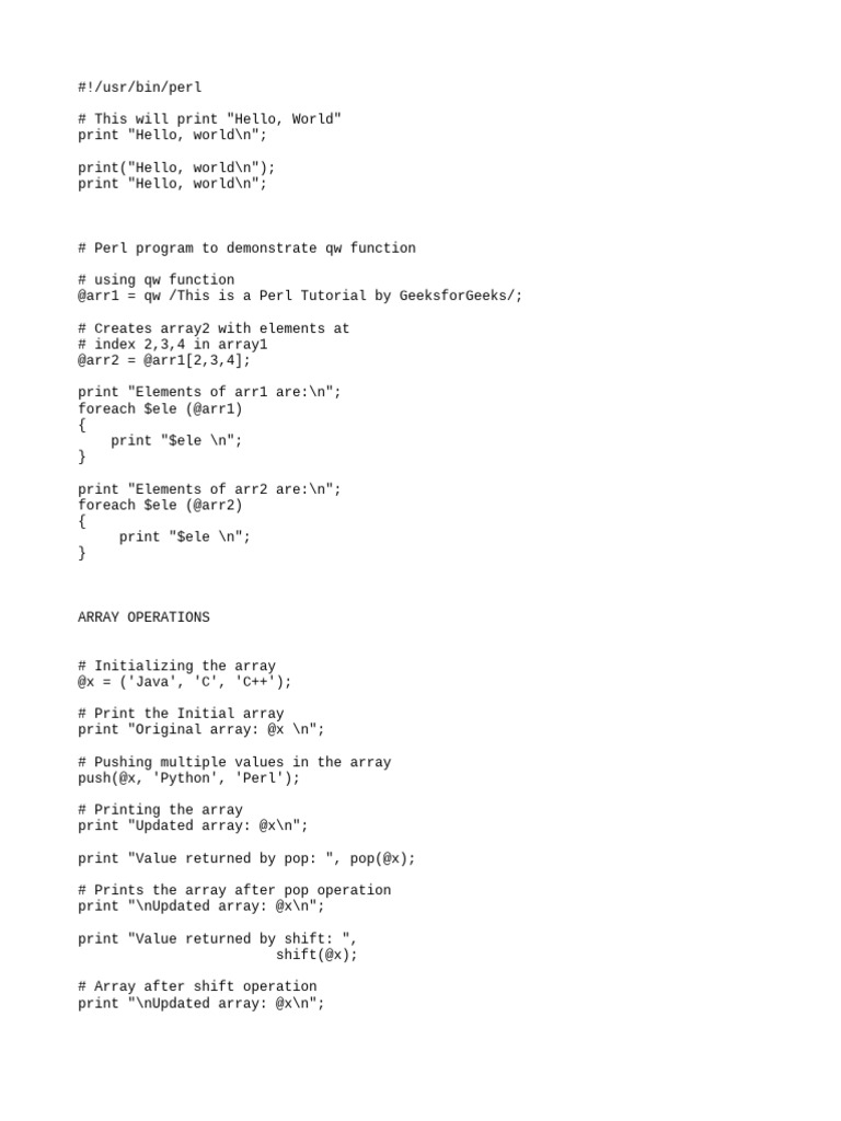 Perl Programs | PDF