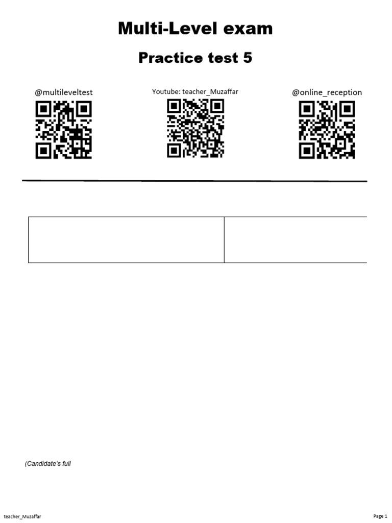 Reading Test 5 Pdf Papyrus