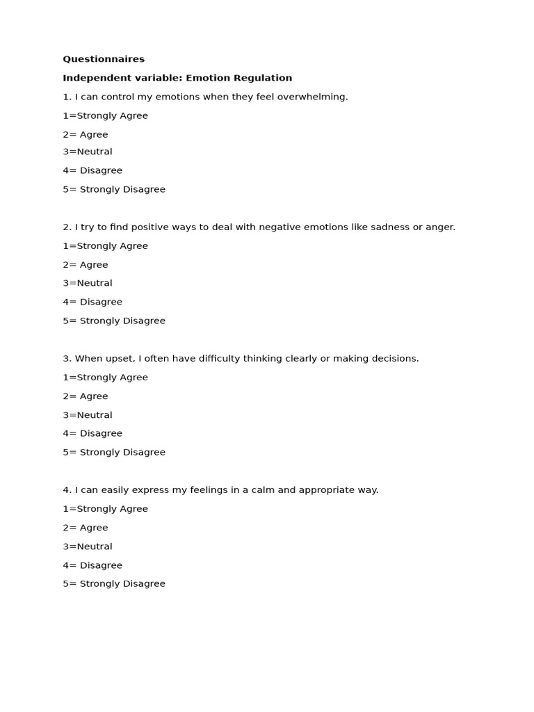 Emotion Regulation and Shaming Tendency Questionnaire | PDF