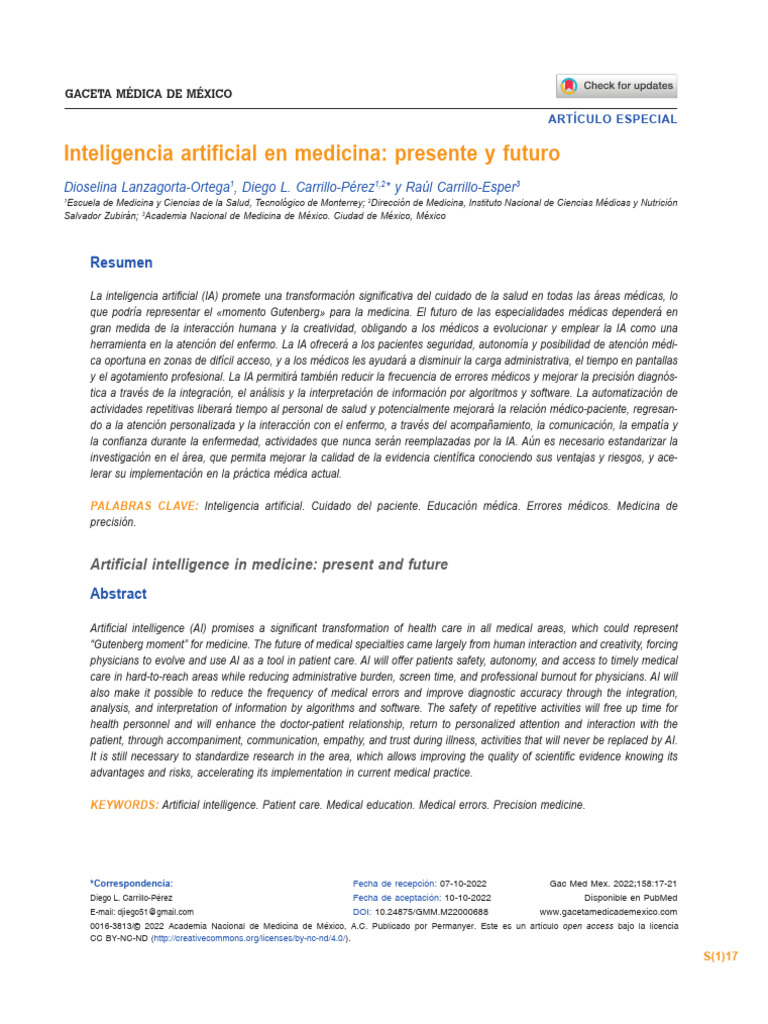 IA en Medicina: Transformación y Futuro | PDF | Inteligencia artificial ...