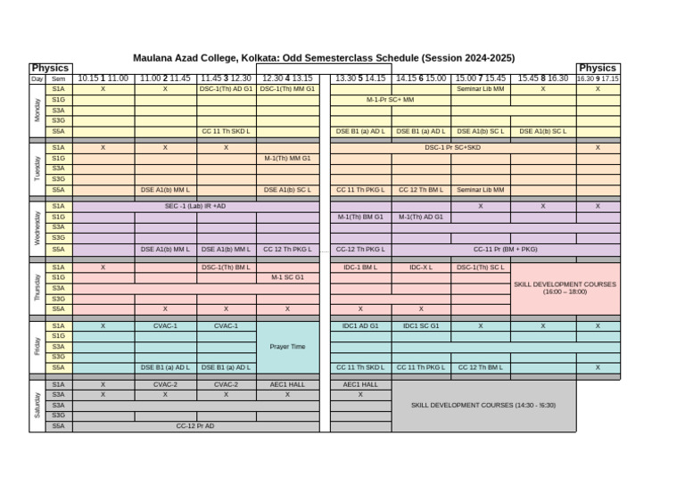 Provisional Odd Sem Routine September-2024 | PDF