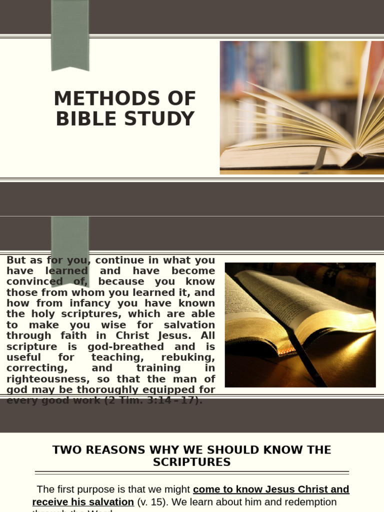 Methods of Bible Study | PDF | Bible | Salvation