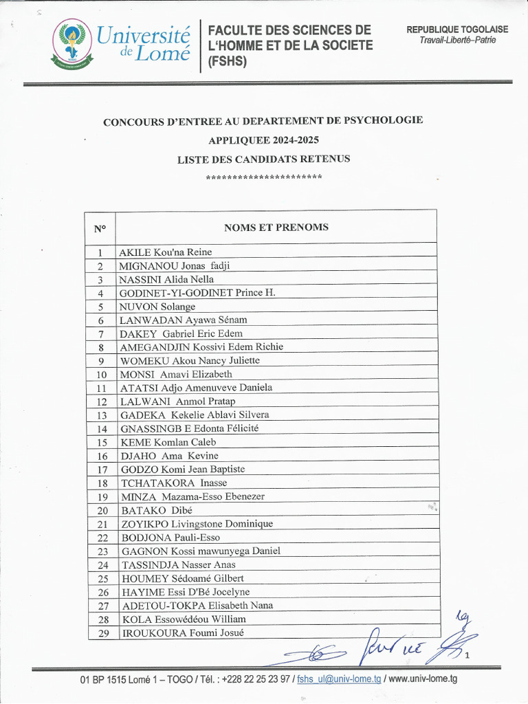Résultats FSHS | PDF