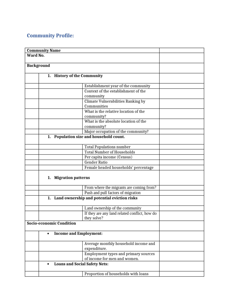Community Profile and Adaptation Solutions | PDF | Human Migration ...