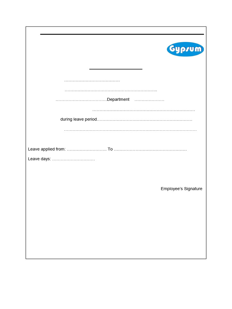 Leave Application Form | PDF