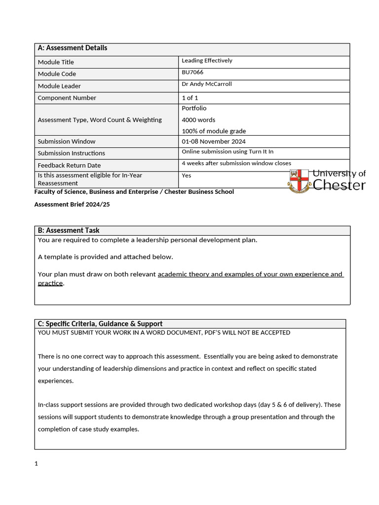 Leadership Development Plan Guidelines | PDF | Leadership | Evaluation