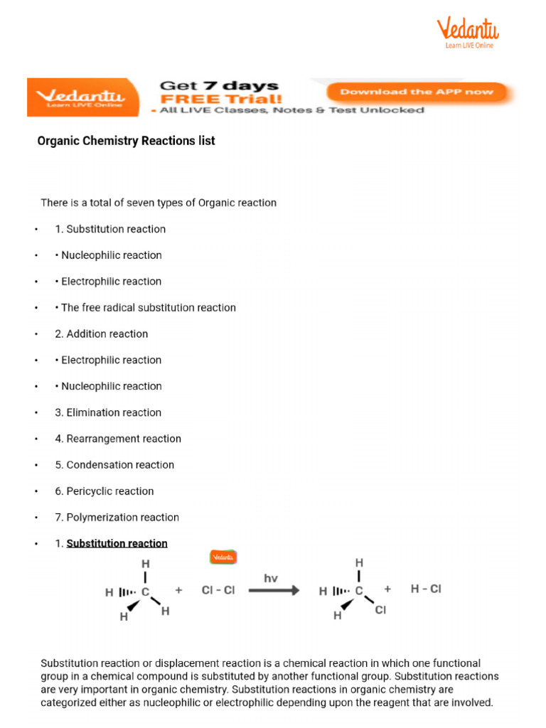 Types of Organic Reactions | PDF