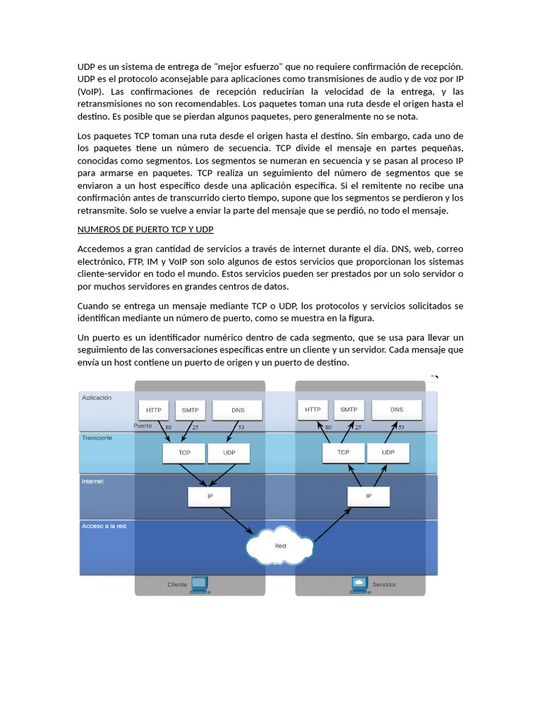 Evaluación de TCP y UDP en Redes | PDF | Protocolo de Control de ...
