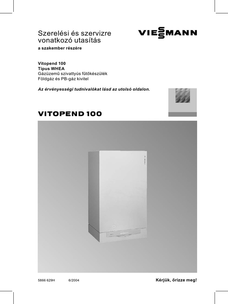 Viessmann Vitopend 100 WHEA Szerelesi Utasitas PDF — free download