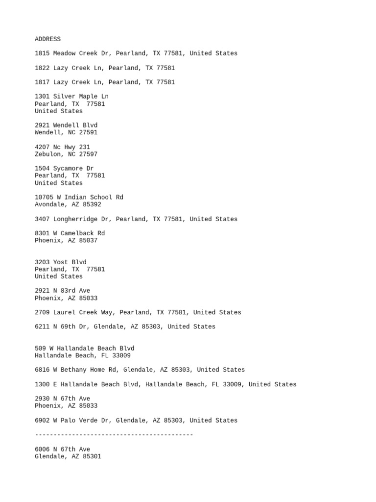 ADDRESSES | PDF