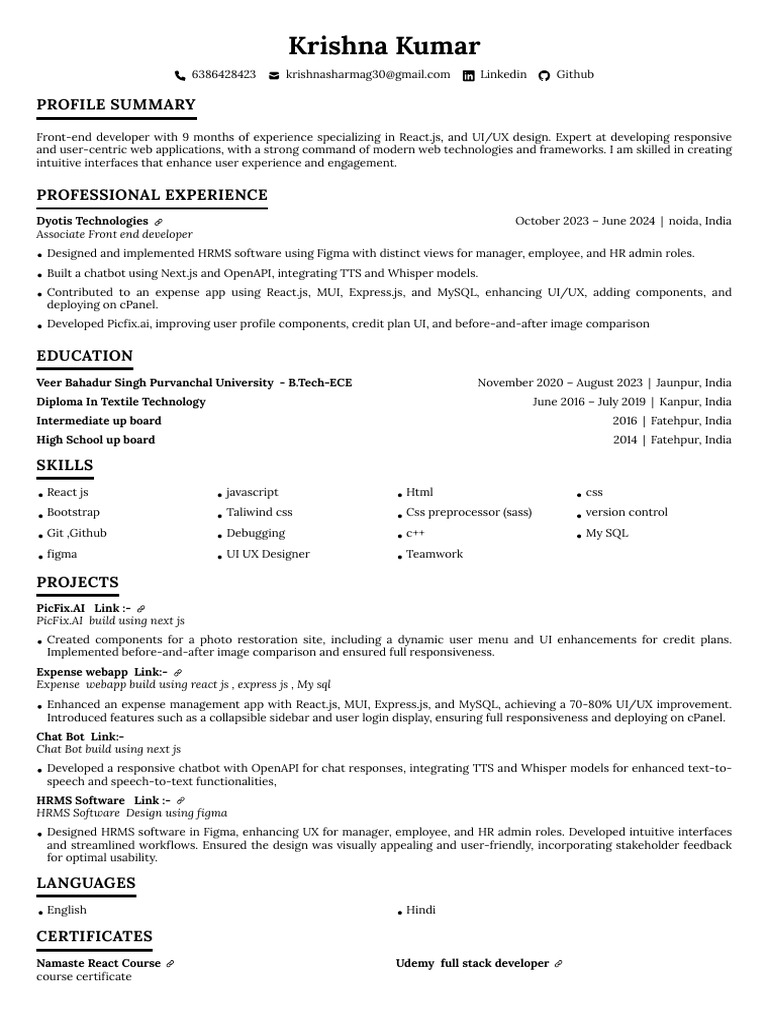 Front-End Developer Resume Summary | PDF | User Interface | Web Application