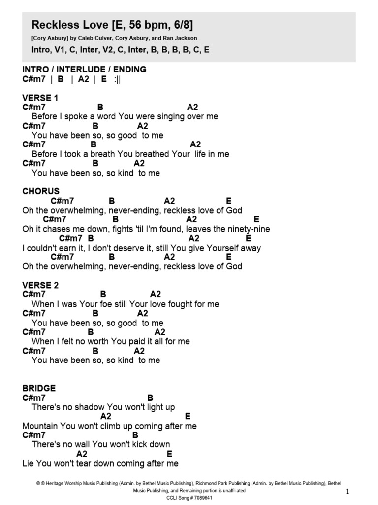 Reckless Love (E) PDF