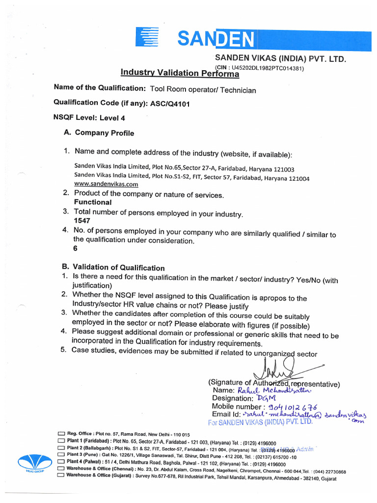 Sanden Vikas India PVt. Ltd. | PDF