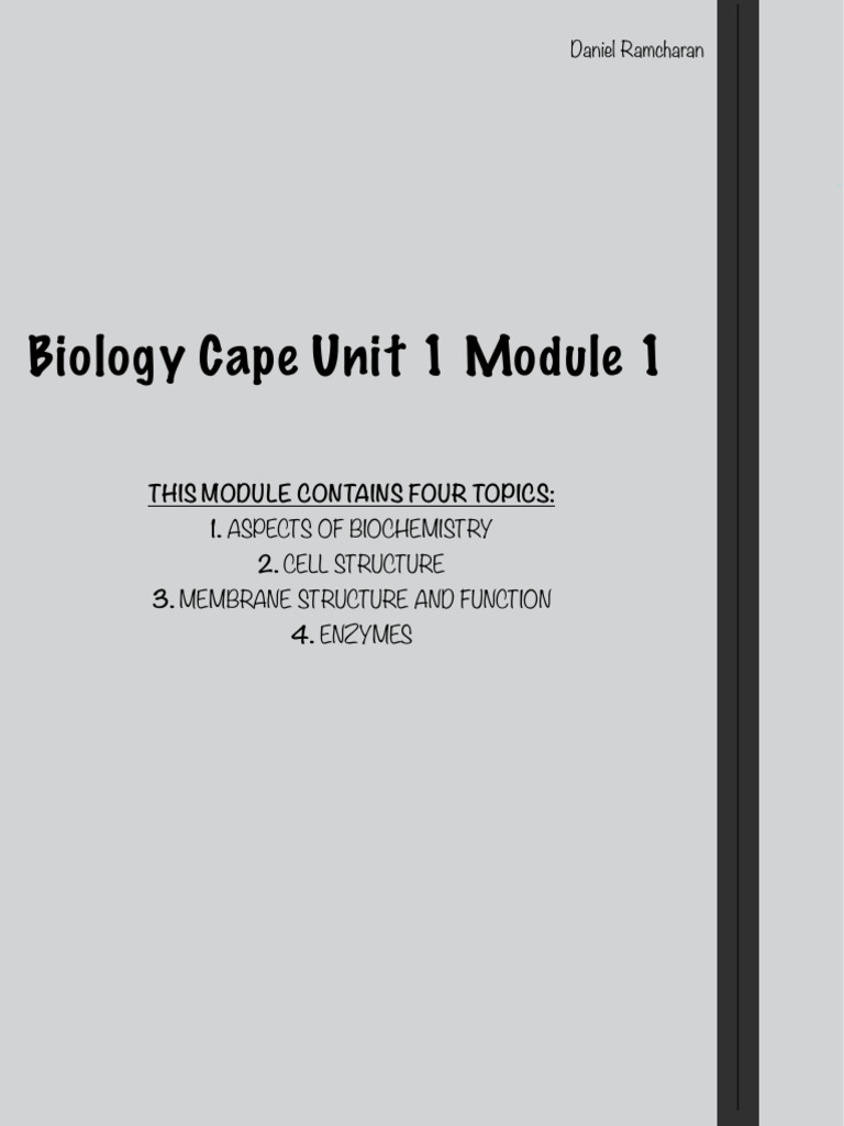 Biology Unit One Module 1 Pdf Carbohydrates Fat