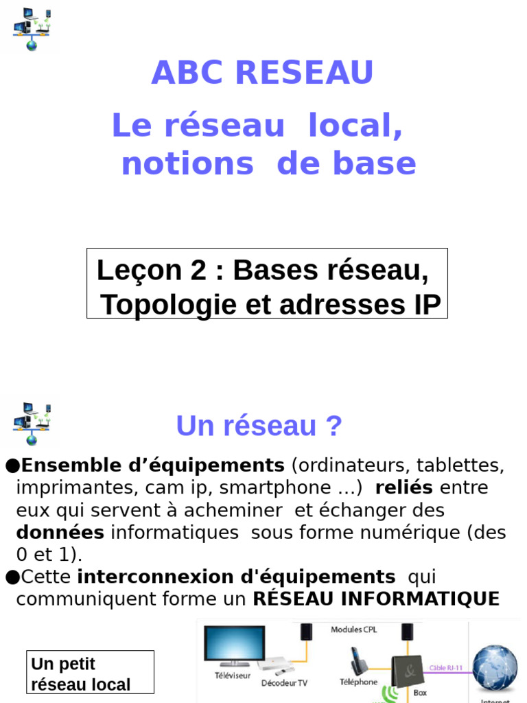 Adresses IP et Réseau Local ABC | PDF | Protocoles Internet | Adresse IP