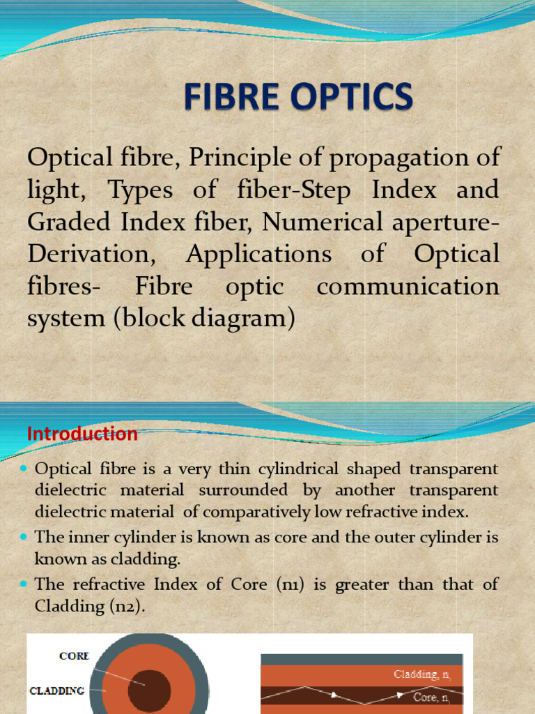 Optical Fiber: Principles and Applications | PDF | Optical Fiber ...