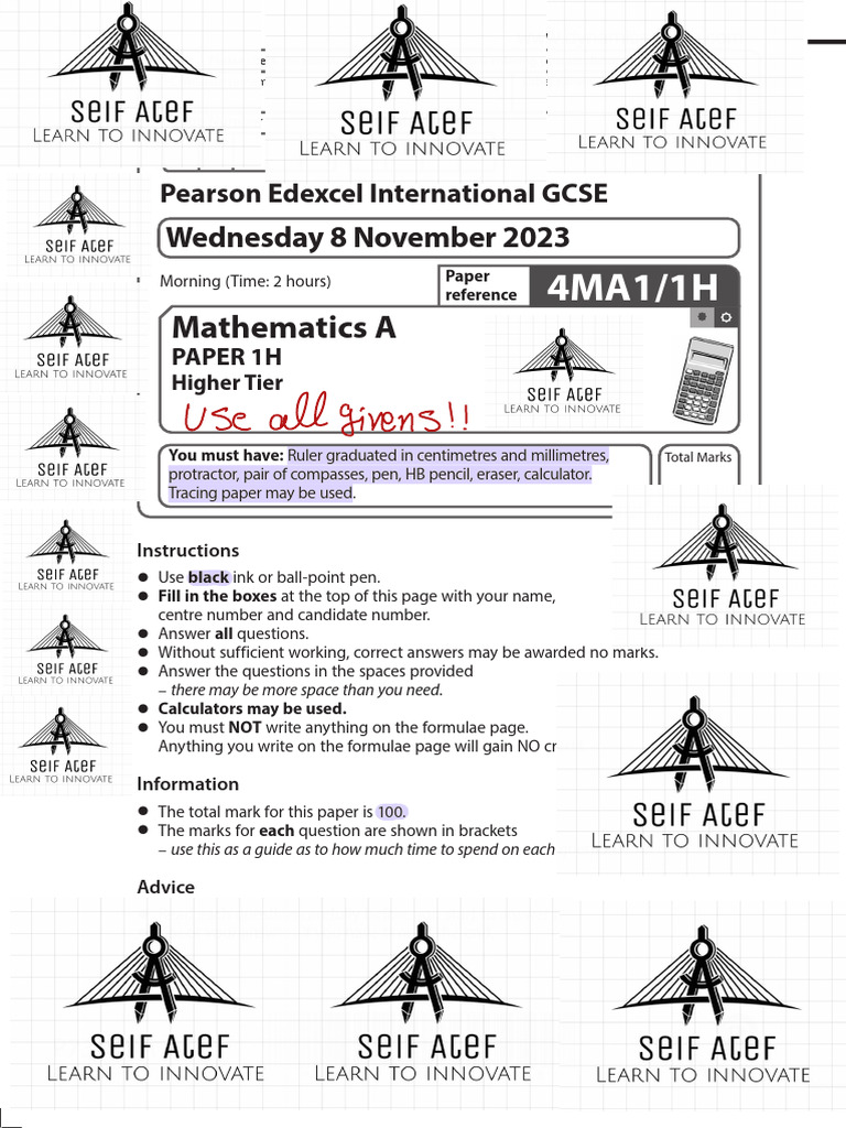 November 2023 GCSE Maths Mark Scheme | PDF | Area | Elementary Geometry