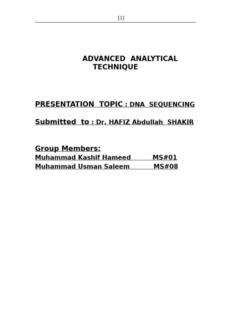 DNA Sequencing Techniques Overview | PDF | Dna Sequencing | Polymerase ...